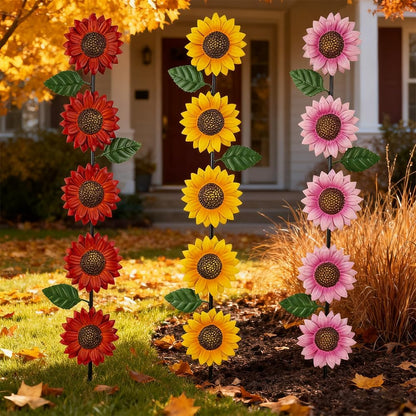 Set of 3 Cardinal Stained Glass Decorative Garden Stakes