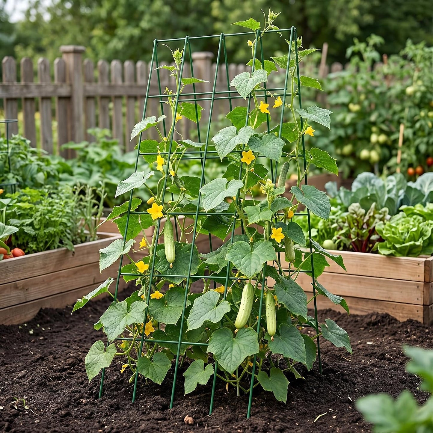 39.4" H Cucumber Trellis, 2 Pack Foldable A Frame Garden Trellis