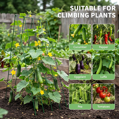 39.4" H Cucumber Trellis, 2 Pack Foldable A Frame Garden Trellis