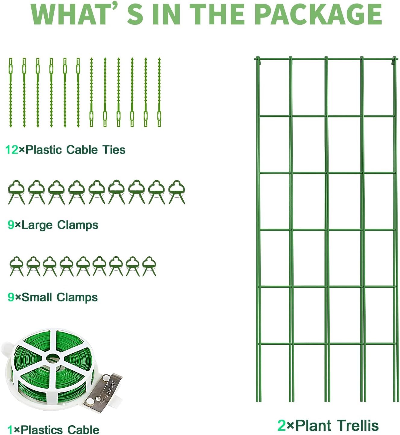 39.4" H Cucumber Trellis, 2 Pack Foldable A Frame Garden Trellis