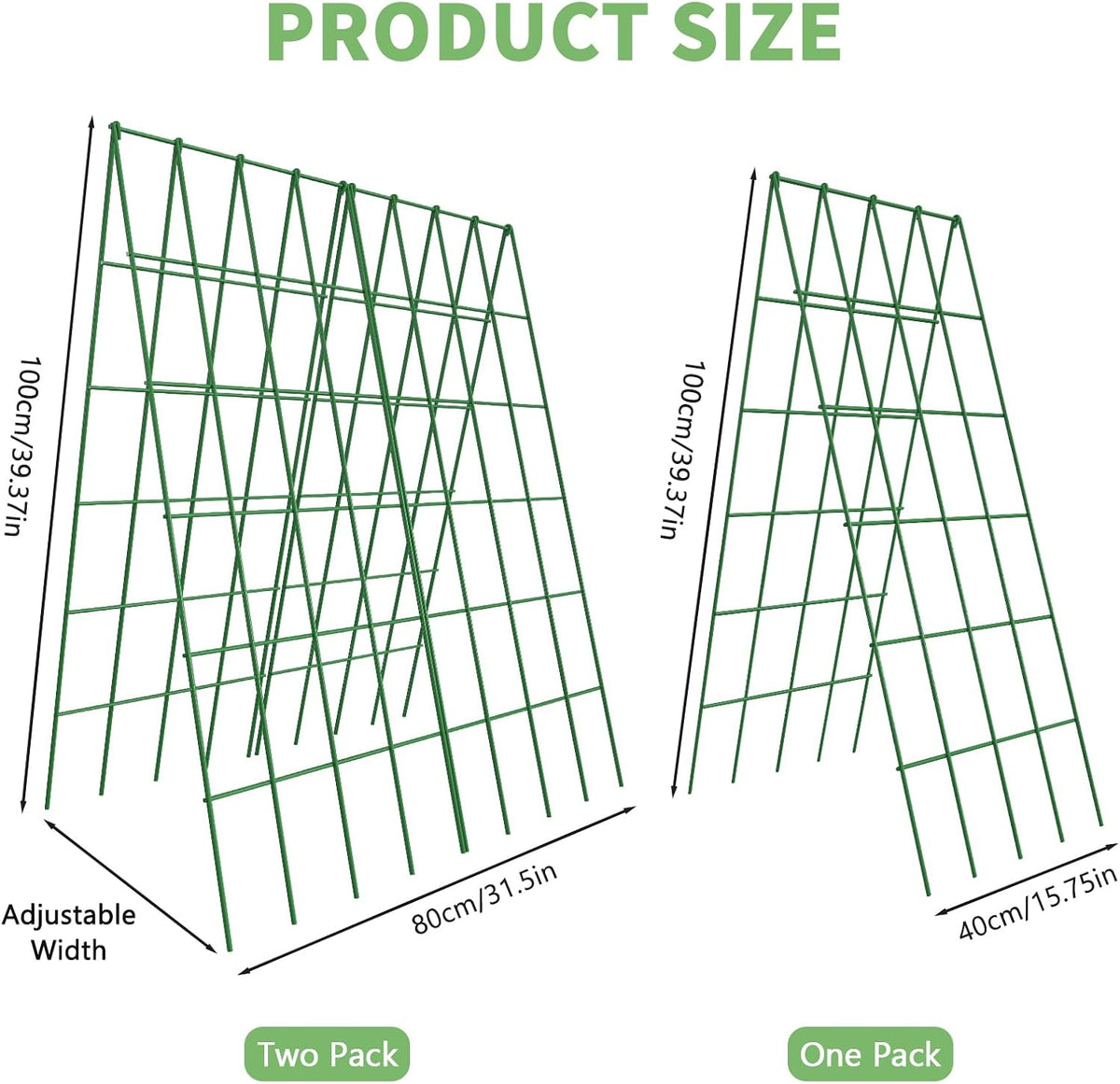 39.4" H Cucumber Trellis, 2 Pack Foldable A Frame Garden Trellis