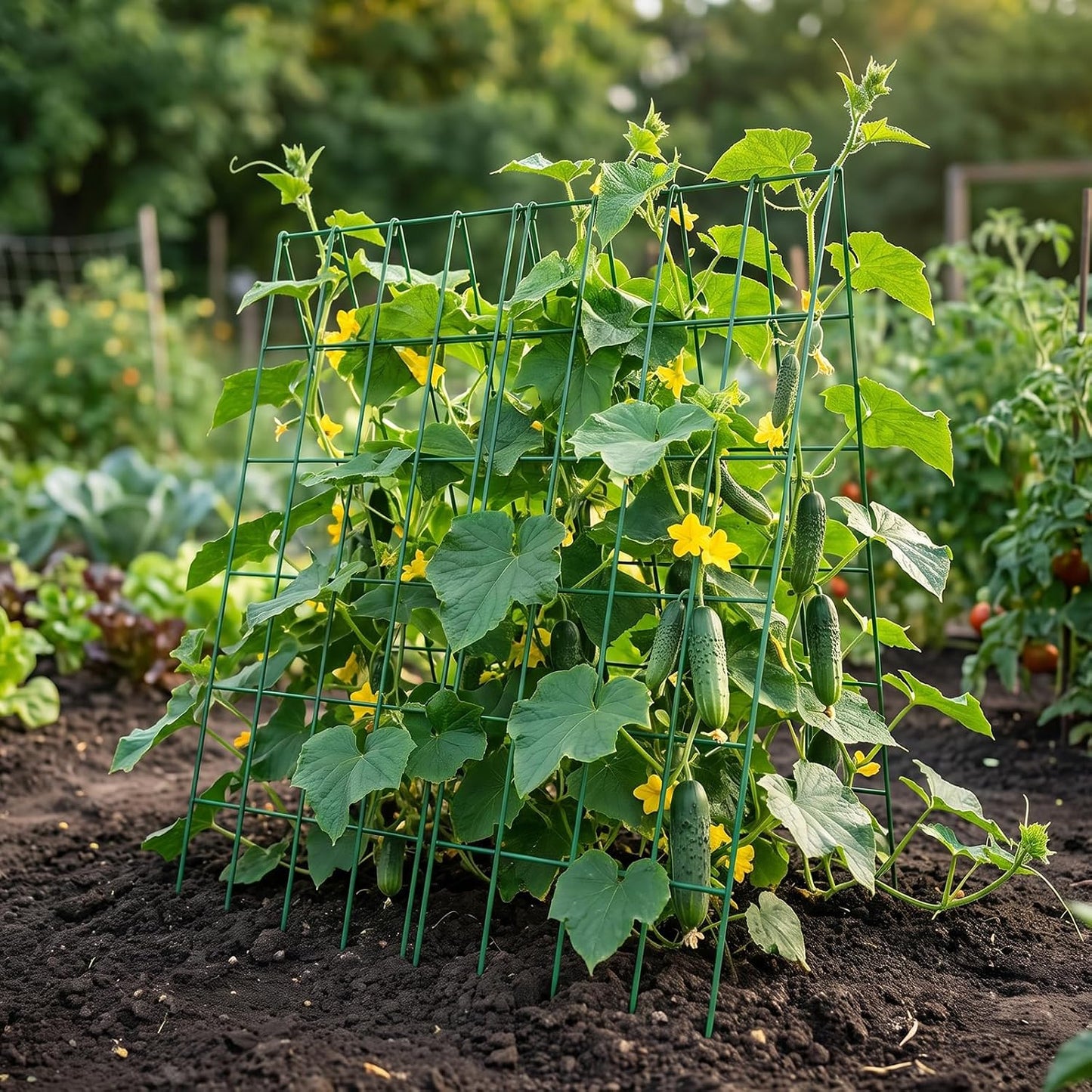 39.4" H Cucumber Trellis, 2 Pack Foldable A Frame Garden Trellis