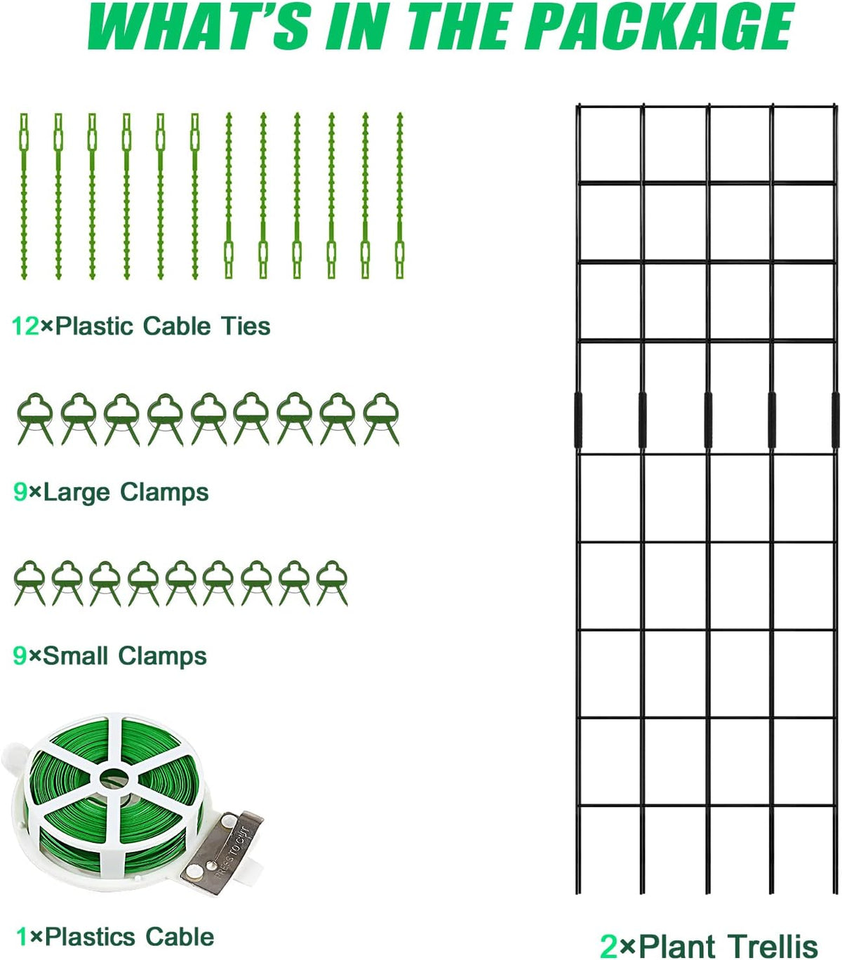 39.4" H Cucumber Trellis, 2 Pack Foldable A Frame Garden Trellis