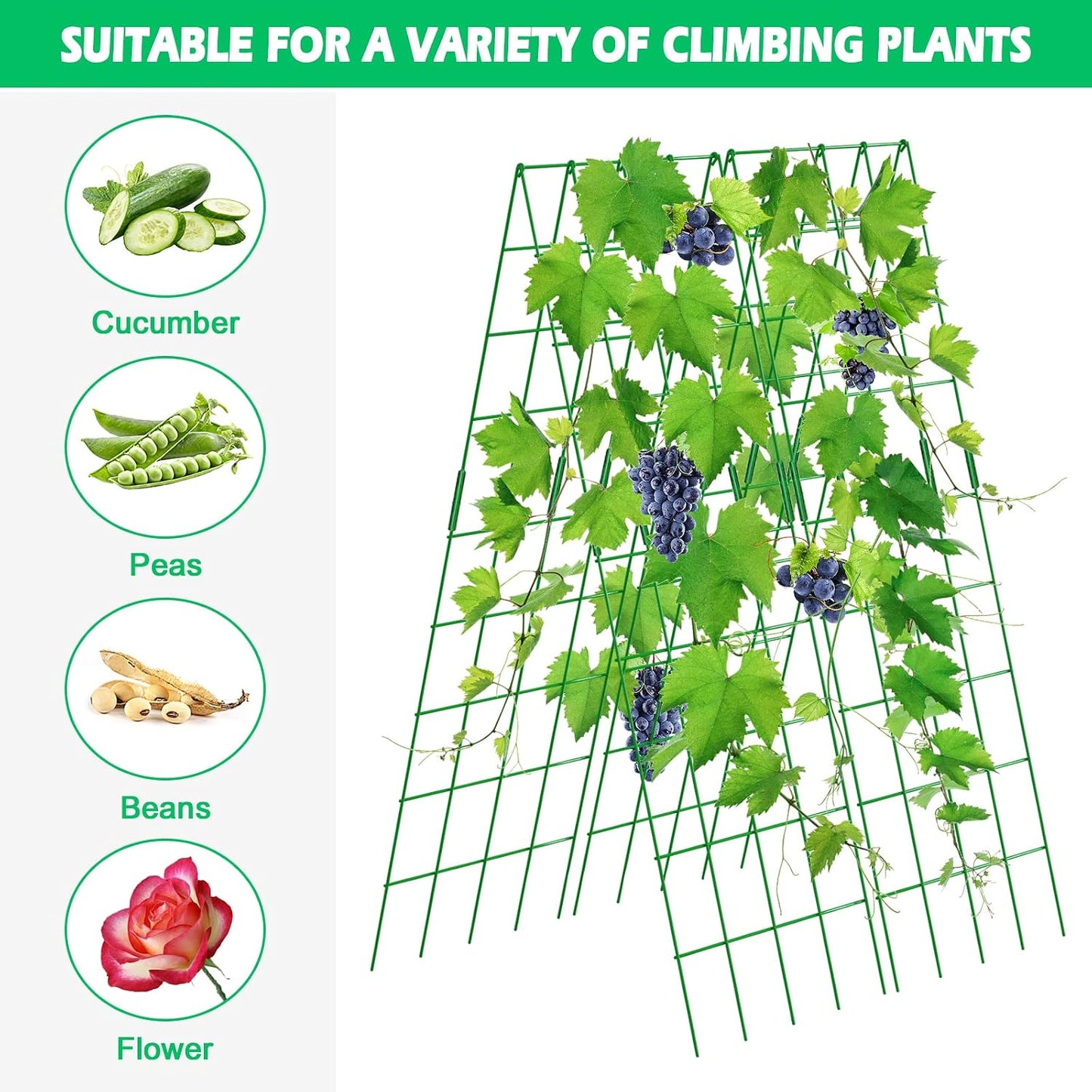39.4" H Cucumber Trellis, 2 Pack Foldable A Frame Garden Trellis