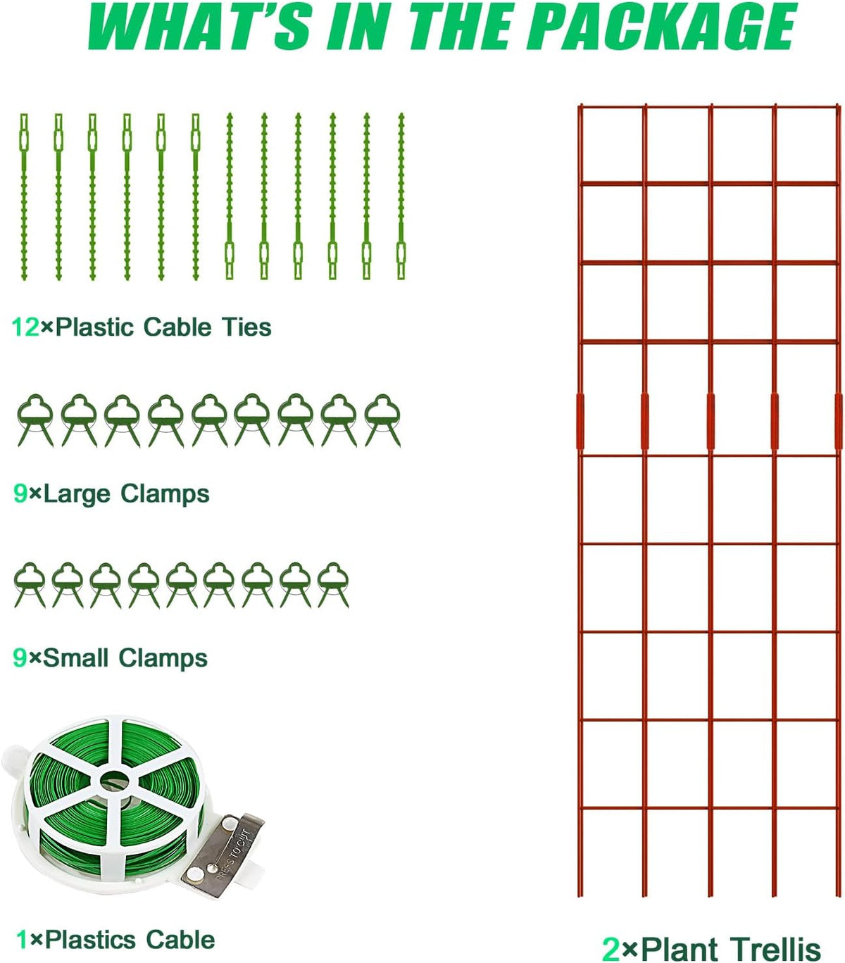 39.4" H Cucumber Trellis, 2 Pack Foldable A Frame Garden Trellis