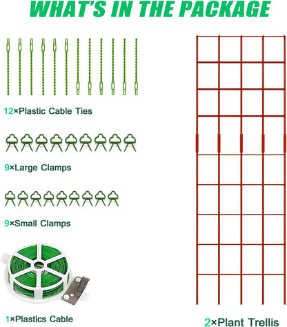 39.4" H Cucumber Trellis, 2 Pack Foldable A Frame Garden Trellis