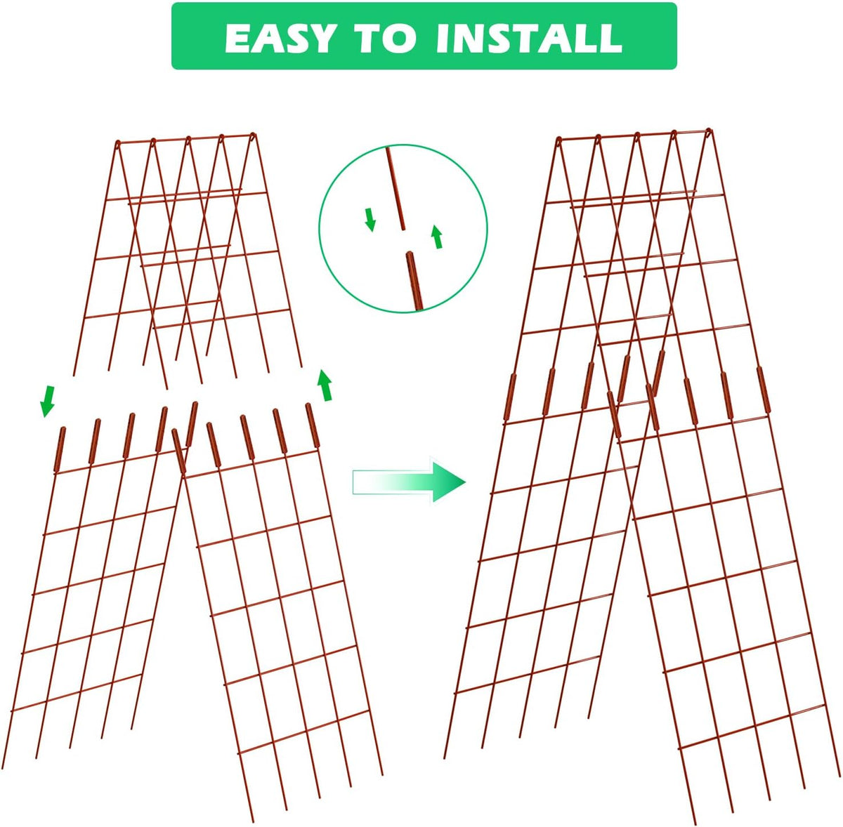 39.4" H Cucumber Trellis, 2 Pack Foldable A Frame Garden Trellis