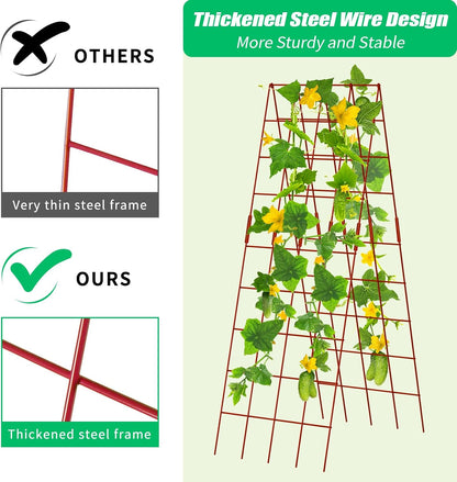 39.4" H Cucumber Trellis, 2 Pack Foldable A Frame Garden Trellis