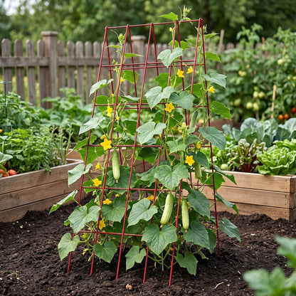 39.4" H Cucumber Trellis, 2 Pack Foldable A Frame Garden Trellis