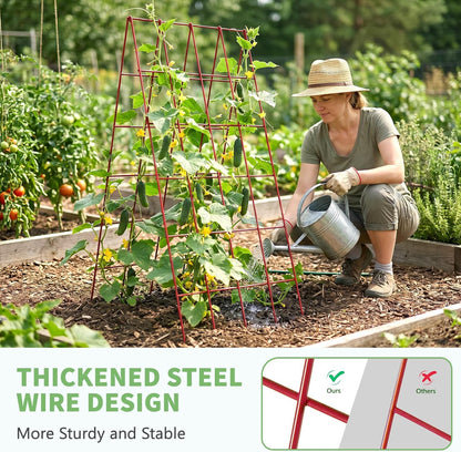 39.4" H Cucumber Trellis, 2 Pack Foldable A Frame Garden Trellis