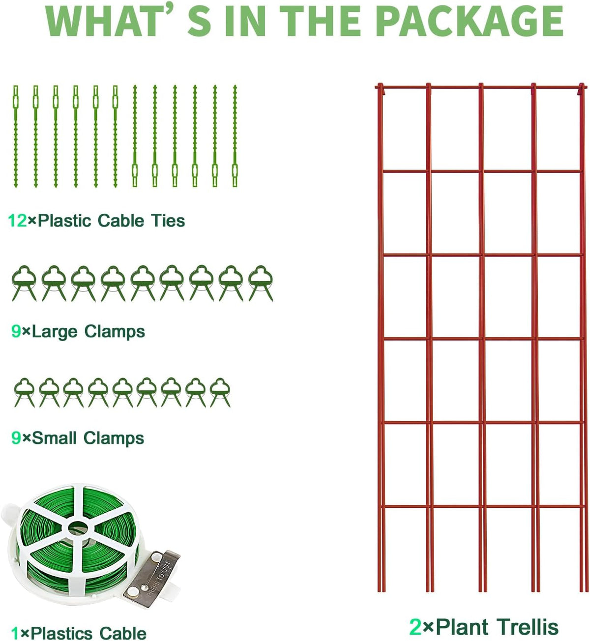 39.4" H Cucumber Trellis, 2 Pack Foldable A Frame Garden Trellis