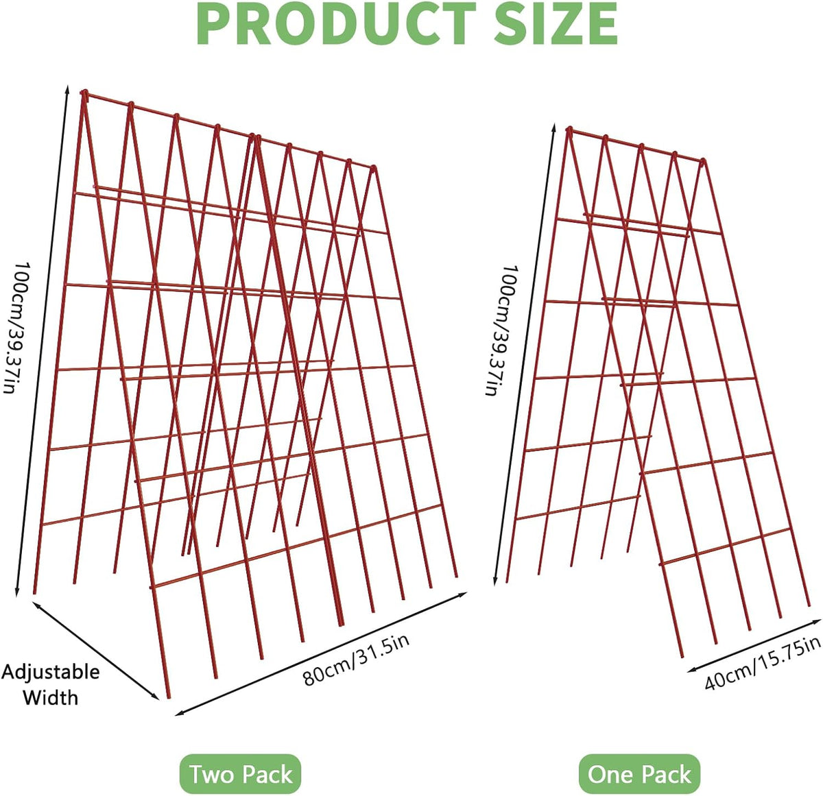 39.4" H Cucumber Trellis, 2 Pack Foldable A Frame Garden Trellis