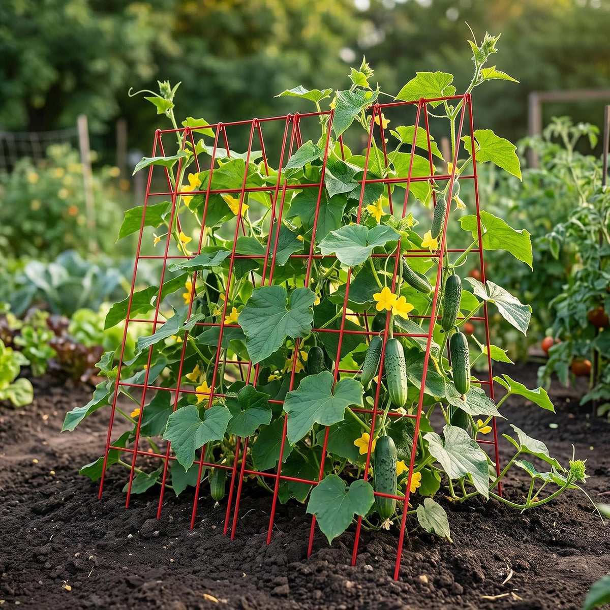 39.4" H Cucumber Trellis, 2 Pack Foldable A Frame Garden Trellis
