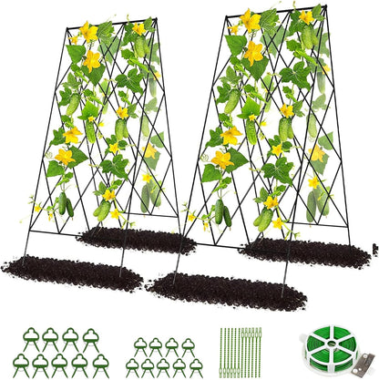 39.4" H Cucumber Trellis, 2 Pack Foldable A Frame Garden Trellis