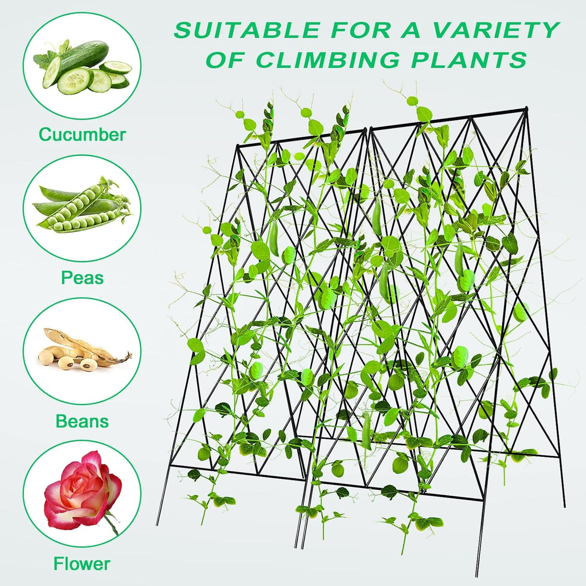 39.4" H Cucumber Trellis, 2 Pack Foldable A Frame Garden Trellis