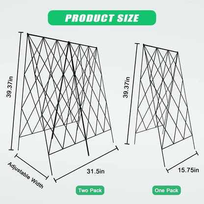 39.4" H Cucumber Trellis, 2 Pack Foldable A Frame Garden Trellis