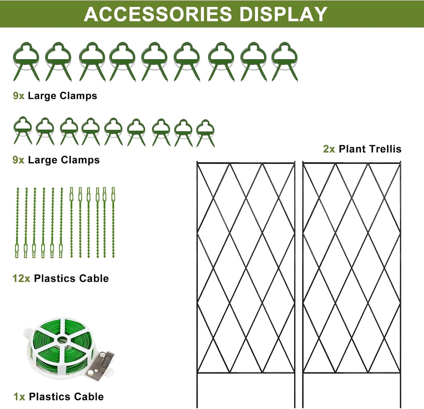 39.4" H Cucumber Trellis, 2 Pack Foldable A Frame Garden Trellis