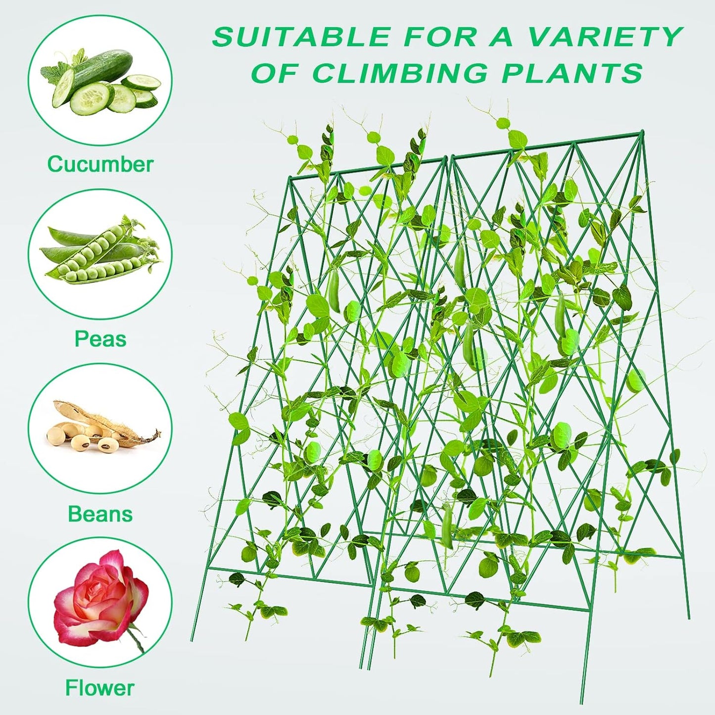39.4" H Cucumber Trellis, 2 Pack Foldable A Frame Garden Trellis