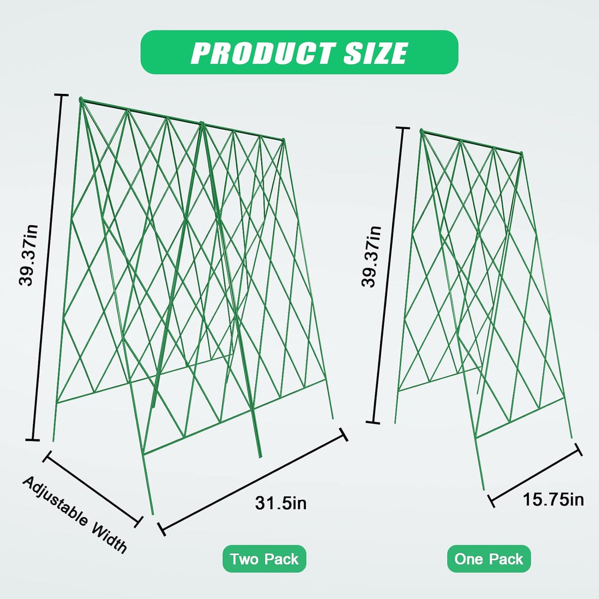 39.4" H Cucumber Trellis, 2 Pack Foldable A Frame Garden Trellis