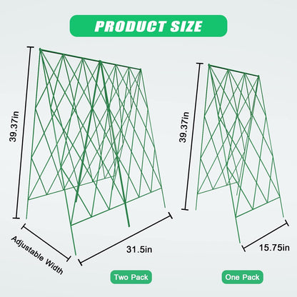 39.4" H Cucumber Trellis, 2 Pack Foldable A Frame Garden Trellis