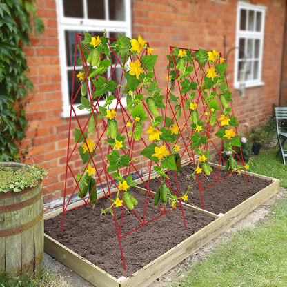 39.4" H Cucumber Trellis, 2 Pack Foldable A Frame Garden Trellis