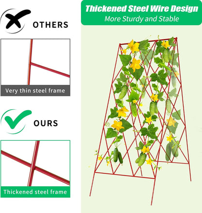 39.4" H Cucumber Trellis, 2 Pack Foldable A Frame Garden Trellis
