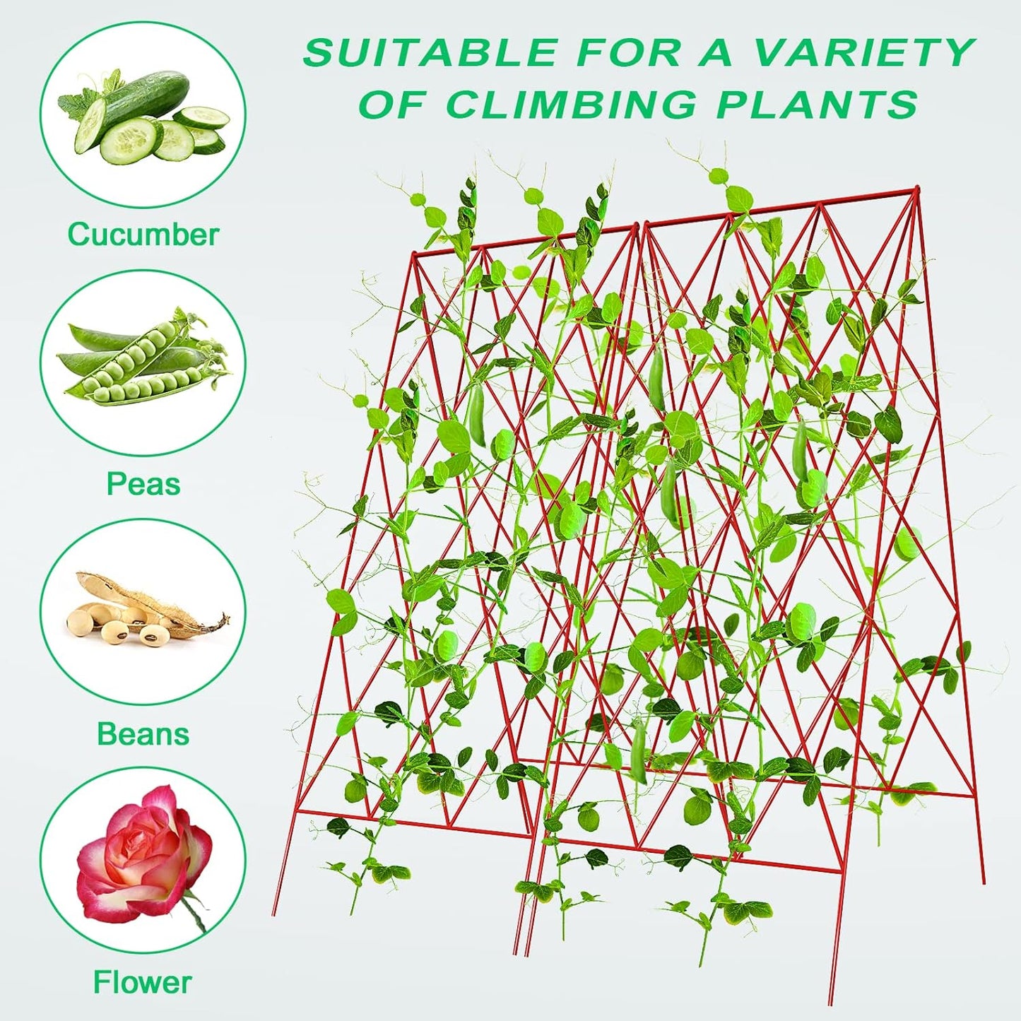 39.4" H Cucumber Trellis, 2 Pack Foldable A Frame Garden Trellis