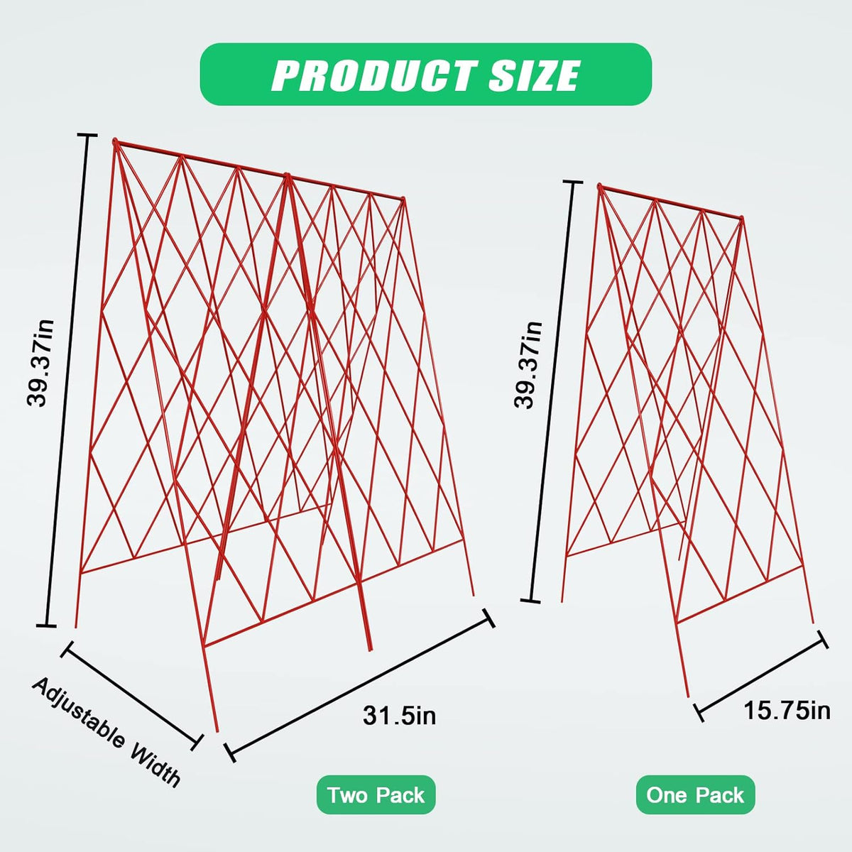 39.4" H Cucumber Trellis, 2 Pack Foldable A Frame Garden Trellis