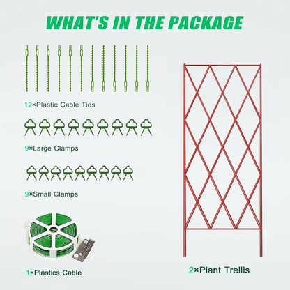 39.4" H Cucumber Trellis, 2 Pack Foldable A Frame Garden Trellis
