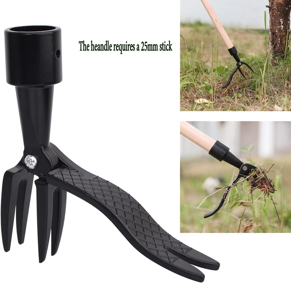 Stand Up Weed Puller an Upright Weeding Tool Standing Weed Clip No Bending 4 Claws