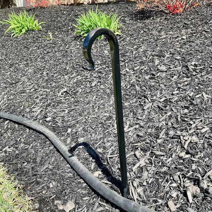 Garden Hose Guide Stakes Heavy Duty – Solid Metal Powder Coated Rust Resistant Hose Guards for Flower Beds, Garden Borders, Landscaping – Amish Handmade Lancaster PA (Single Pack)