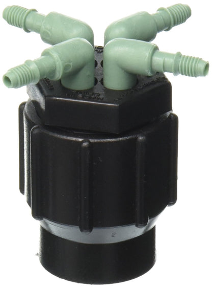 3-Pack 69025 Drip System 4-Port Watering Manifold for 1/4 Inch Tube - Efficient Garden Irrigation