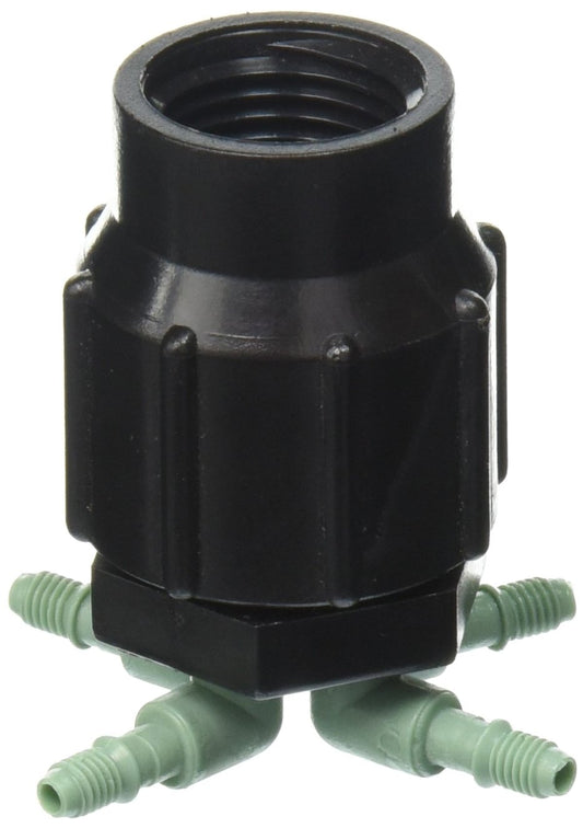 3-Pack 69025 Drip System 4-Port Watering Manifold for 1/4 Inch Tube - Efficient Garden Irrigation