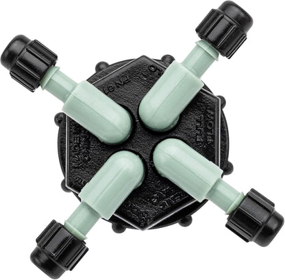 3-Pack 69025 Drip System 4-Port Watering Manifold for 1/4 Inch Tube - Efficient Garden Irrigation
