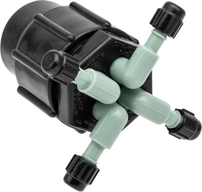 3-Pack 69025 Drip System 4-Port Watering Manifold for 1/4 Inch Tube - Efficient Garden Irrigation