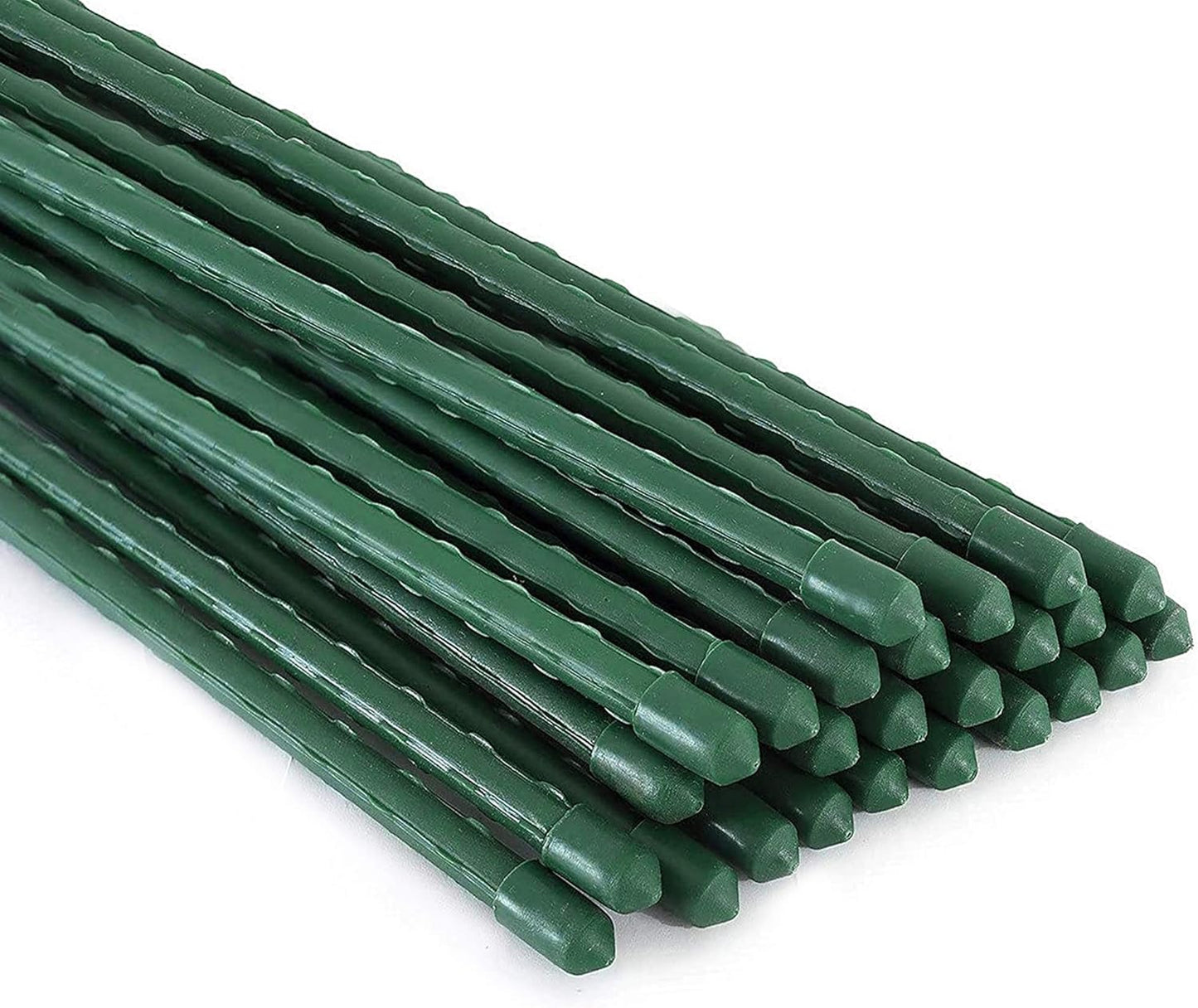 Garden Stakes, 25 Pack Steel Plant Garden Tomato Stakes with Plastic Coat for Climbing Plants (25 Pack 58 Inch)