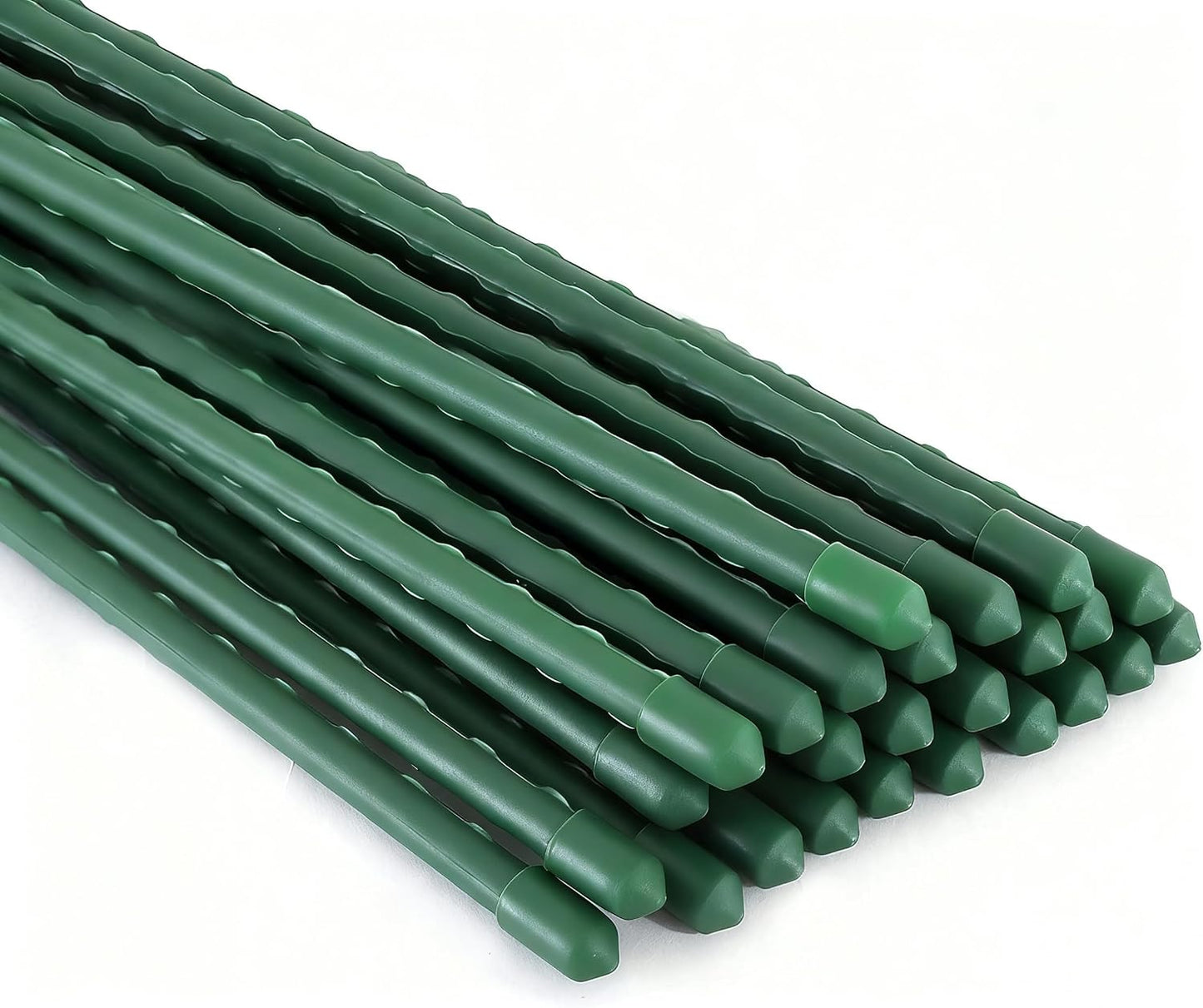 Garden Stakes, 25 Pack Steel Plant Garden Tomato Stakes with Plastic Coat for Climbing Plants (25 Pack 58 Inch)