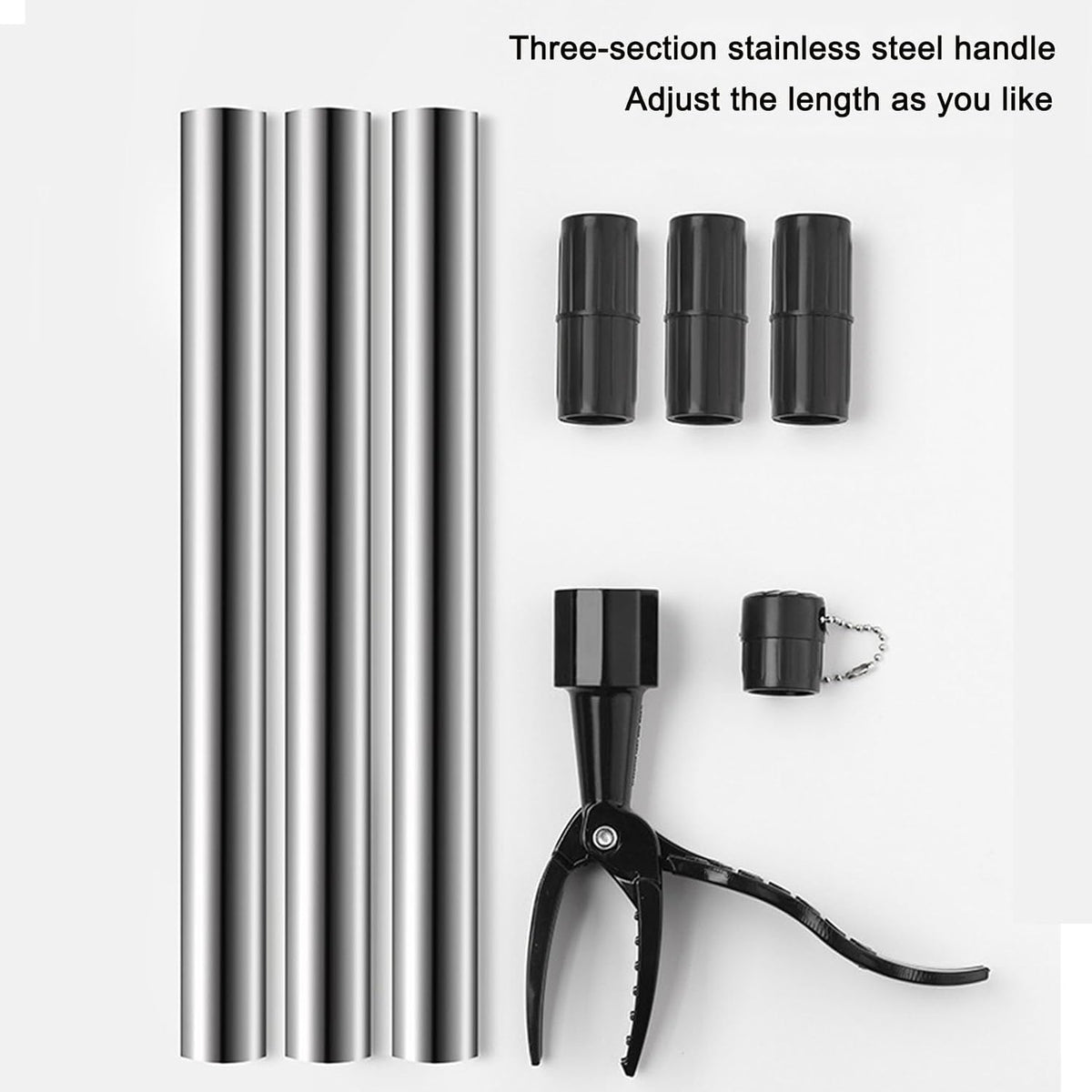 The Stand Up Weed Puller Tool with Long Handle-Made with Adjustable Stainless Steel Handle and 4-Claw Head Design for Lawn.