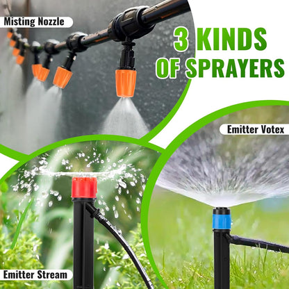 240FT Drip Irrigation System with with 1/2'' 1/4'' Tubing Hose