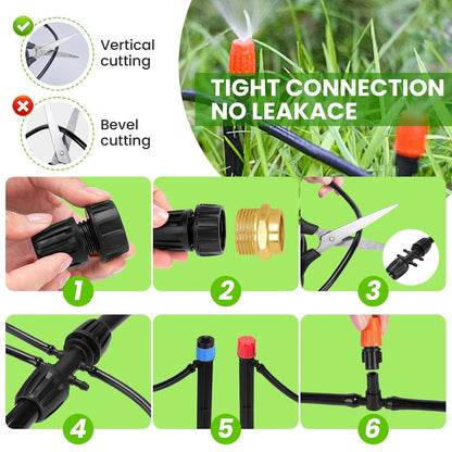 240FT Drip Irrigation System with with 1/2'' 1/4'' Tubing Hose