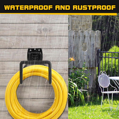 Garden Hose Holder, Metal Wall Mounted Water Hose Reel for Outside Yard