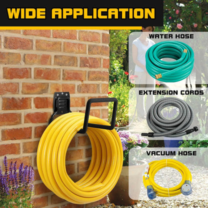 Garden Hose Holder, Metal Wall Mounted Water Hose Reel for Outside Yard