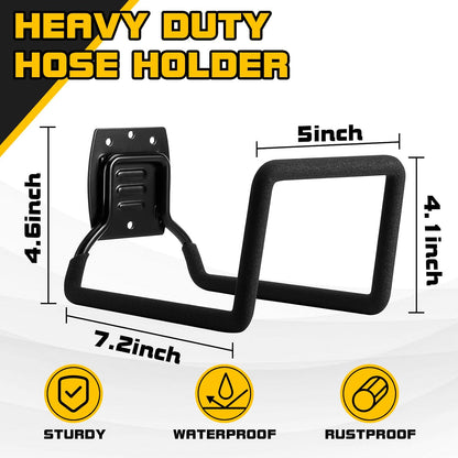 Garden Hose Holder, Metal Wall Mounted Water Hose Reel for Outside Yard