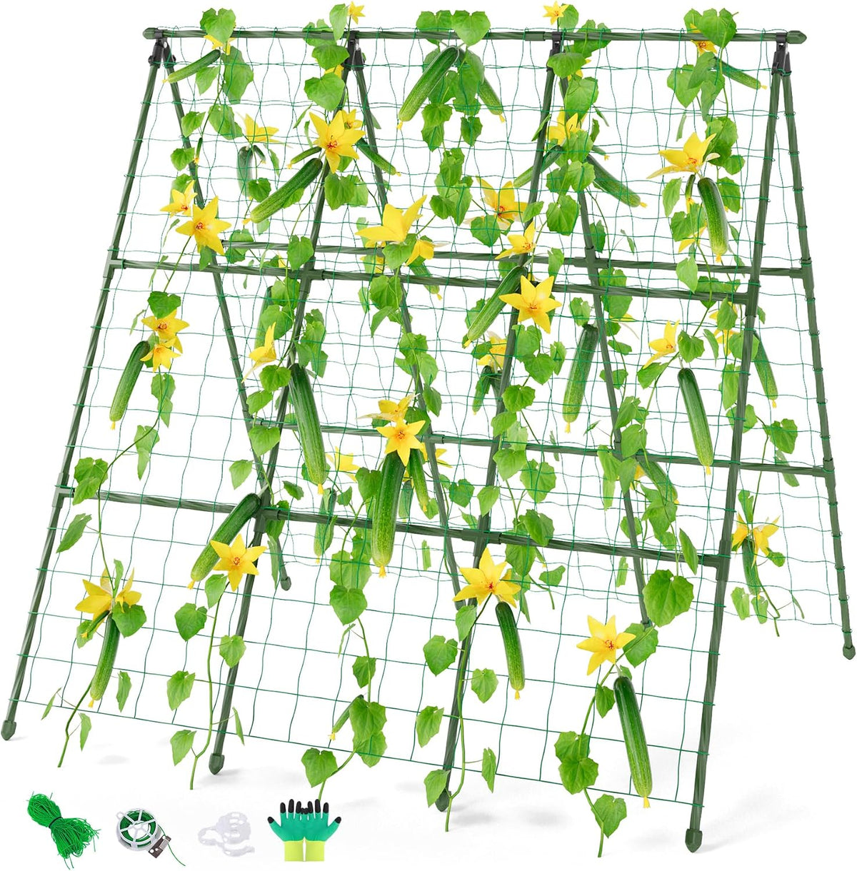Cucumber Trellis, 48"x48" A-Frame Trellis for Raised Bed, Garden Trellis for Climbing Plants Outdoor, Plant Support for Vegetables Vines