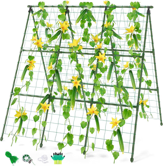 Cucumber Trellis, 48"x48" A-Frame Trellis for Raised Bed, Garden Trellis for Climbing Plants Outdoor, Plant Support for Vegetables Vines