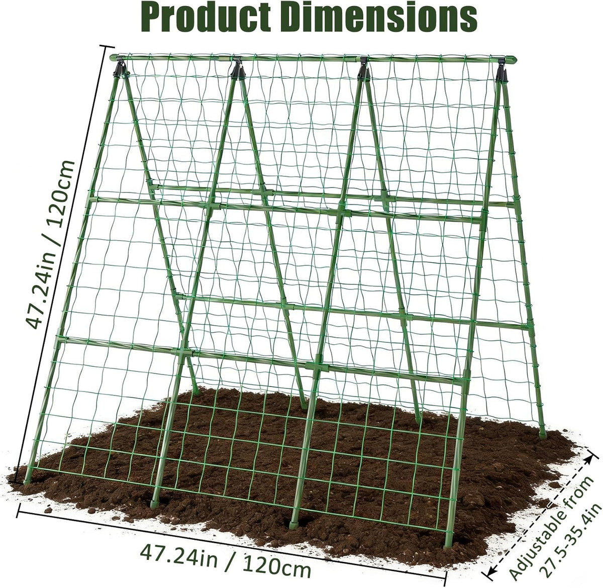 Cucumber Trellis, 48"x48" A-Frame Trellis for Raised Bed, Garden Trellis for Climbing Plants Outdoor, Plant Support for Vegetables Vines