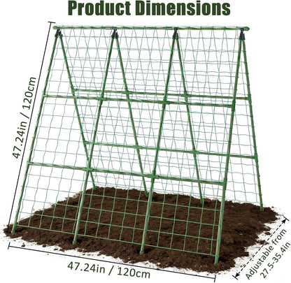 Cucumber Trellis, 48"x48" A-Frame Trellis for Raised Bed, Garden Trellis for Climbing Plants Outdoor, Plant Support for Vegetables Vines