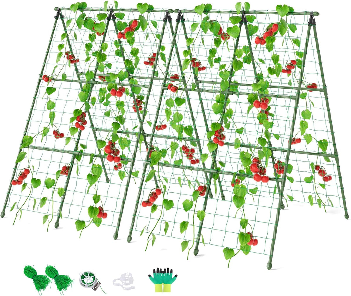 Cucumber Trellis, 48"x48" A-Frame Trellis for Raised Bed, Garden Trellis for Climbing Plants Outdoor, Plant Support for Vegetables Vines