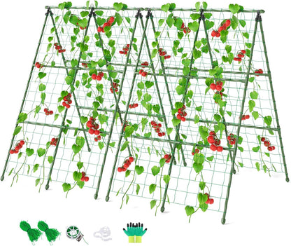 Cucumber Trellis, 48"x48" A-Frame Trellis for Raised Bed, Garden Trellis for Climbing Plants Outdoor, Plant Support for Vegetables Vines