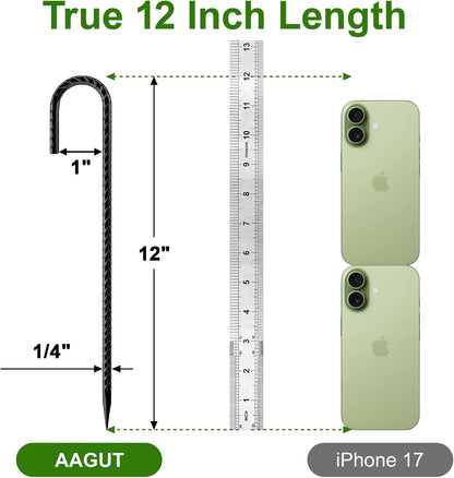 Rebar Stakes 12 Inch J Hook, Premium Anti-Rust Tent Stakes for Canopy